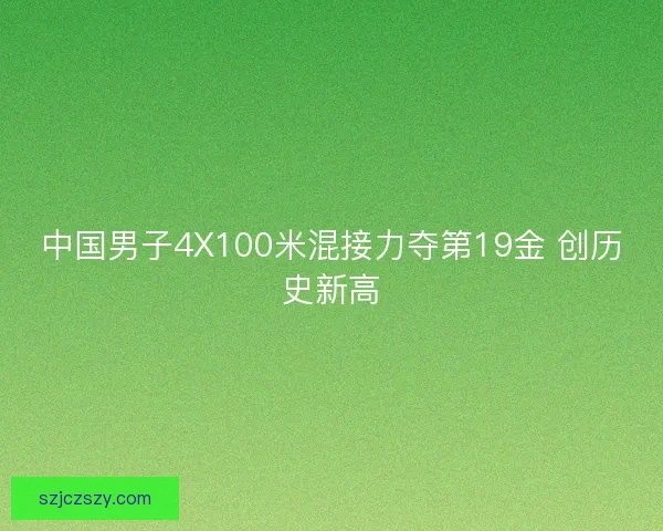 中国男子4X100米混接力夺第19金 创历史新高